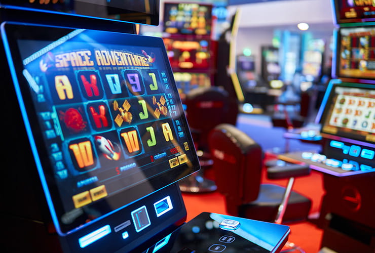Close-up image of a slot machine