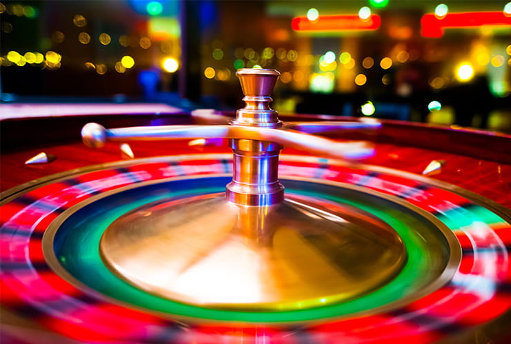 The roullete wheel while spinning