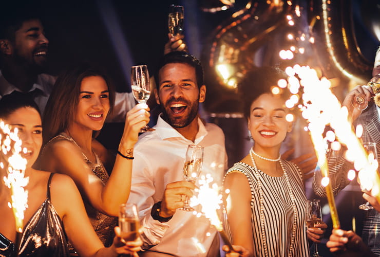 A group of people having a celebration and a great time