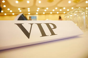 VIP label sitting on the table